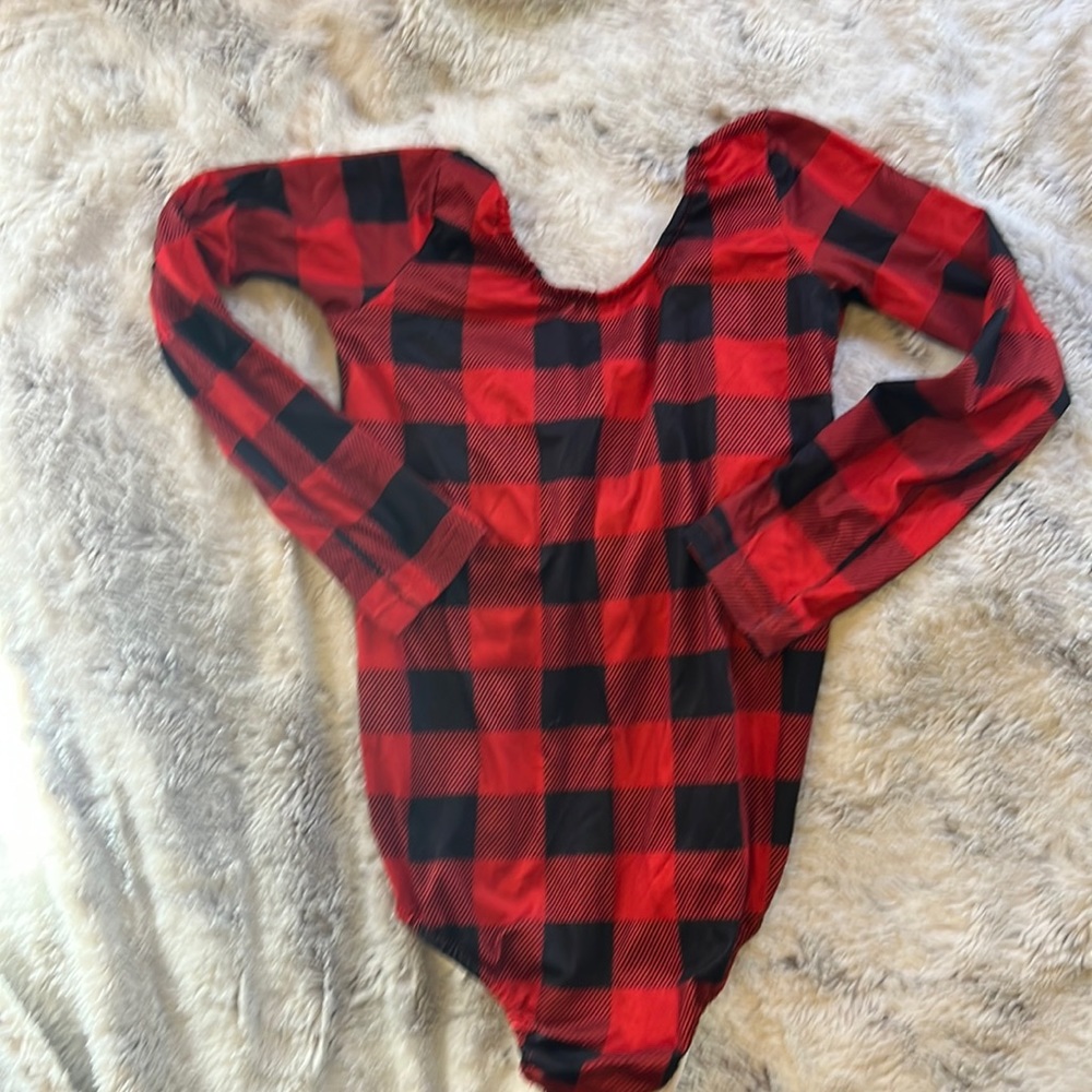 Buffalo plaid leotard